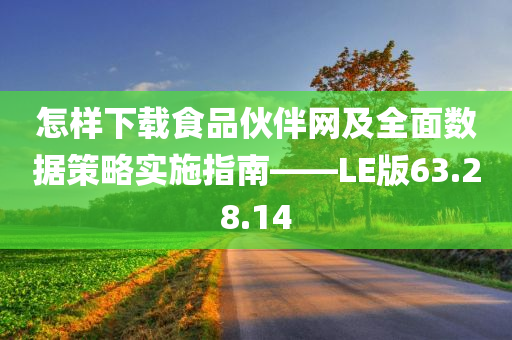 怎样下载食品伙伴网及全面数据策略实施指南——LE版63.28.14