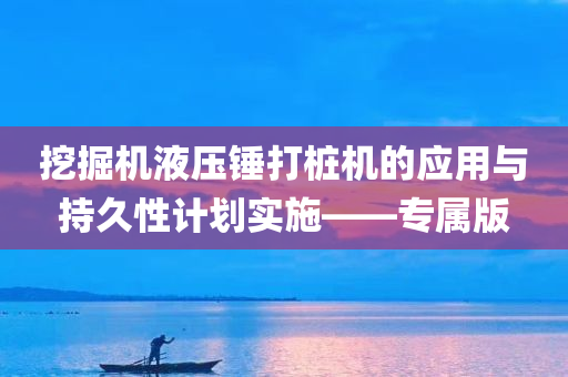 挖掘机液压锤打桩机的应用与持久性计划实施——专属版