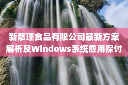 新彦瑾食品有限公司最新方案解析及Windows系统应用探讨