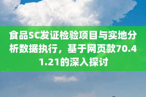 食品SC发证检验项目与实地分析数据执行，基于网页款70.41.21的深入探讨