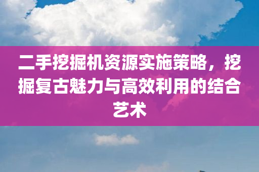 二手挖掘机资源实施策略，挖掘复古魅力与高效利用的结合艺术