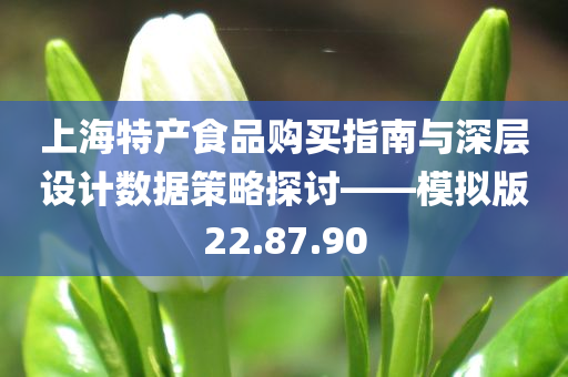 上海特产食品购买指南与深层设计数据策略探讨——模拟版22.87.90