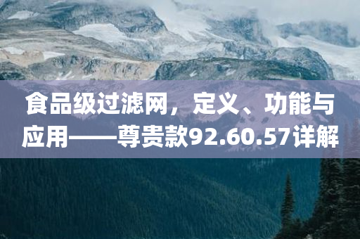 食品级过滤网，定义、功能与应用——尊贵款92.60.57详解