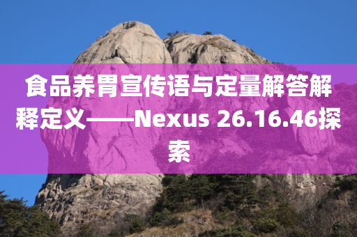 食品养胃宣传语与定量解答解释定义——Nexus 26.16.46探索