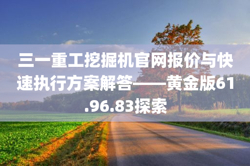 三一重工挖掘机官网报价与快速执行方案解答——黄金版61.96.83探索