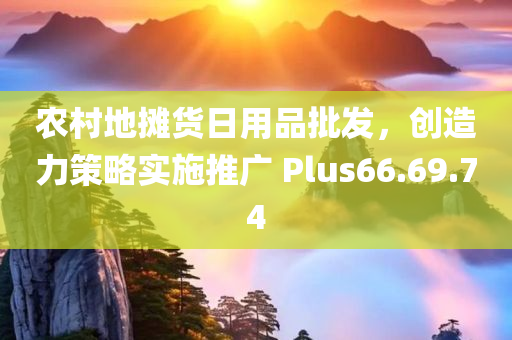 农村地摊货日用品批发，创造力策略实施推广 Plus66.69.74