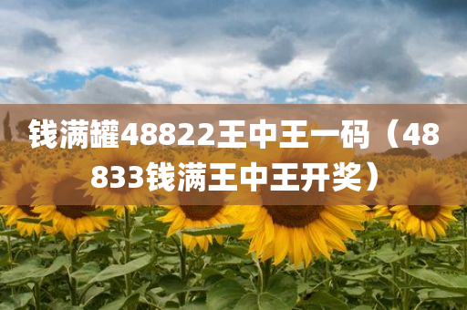 钱满罐48822王中王一码（48833钱满王中王开奖）