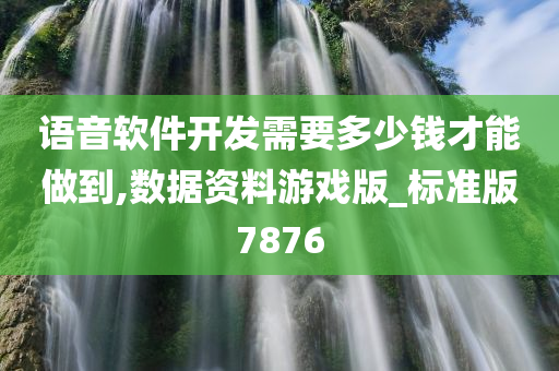 语音软件开发需要多少钱才能做到,数据资料游戏版_标准版7876