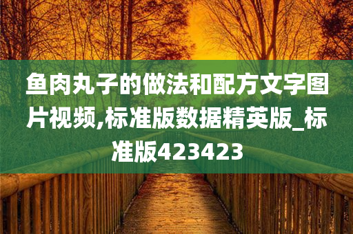 鱼肉丸子的做法和配方文字图片视频,标准版数据精英版_标准版423423