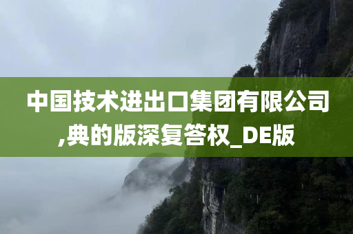 中国技术进出口集团有限公司,典的版深复答权_DE版