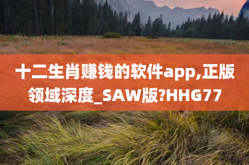 十二生肖赚钱的软件app,正版领域深度_SAW版?HHG77