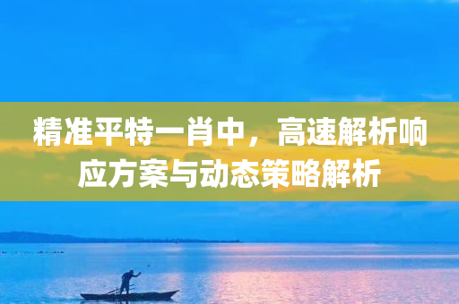 精准平特一肖中，高速解析响应方案与动态策略解析