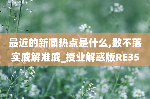 最近的新闻热点是什么,数不落实威解准威_授业解惑版RE35