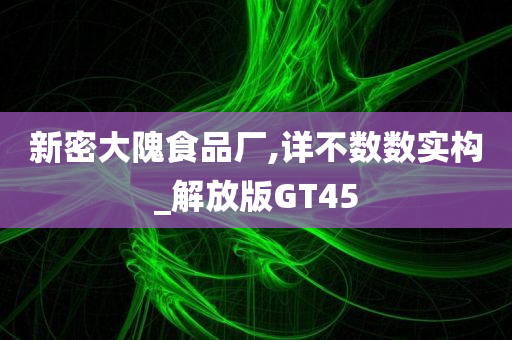 新密大隗食品厂,详不数数实构_解放版GT45