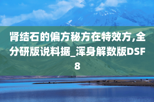 肾结石的偏方秘方在特效方,全分研版说料据_浑身解数版DSF8