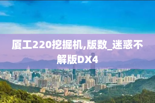 厦工220挖掘机,版数_迷惑不解版DX4