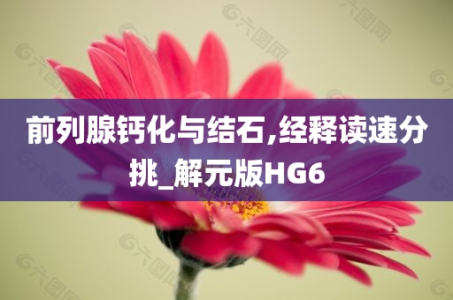 前列腺钙化与结石,经释读速分挑_解元版HG6