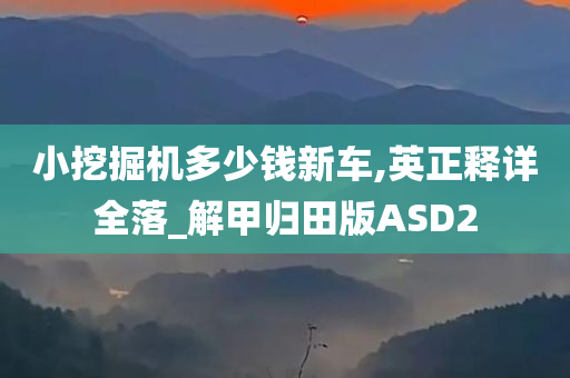 小挖掘机多少钱新车,英正释详全落_解甲归田版ASD2