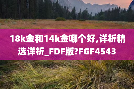 18k金和14k金哪个好,详析精选详析_FDF版?FGF4543