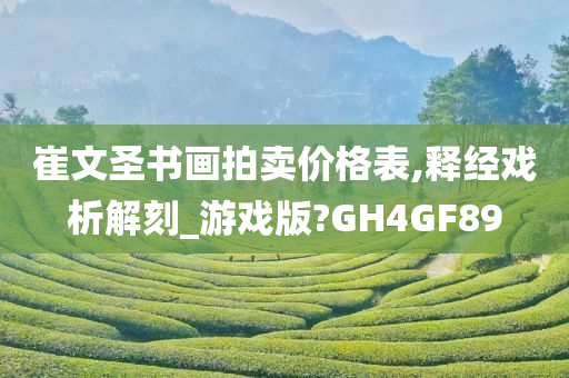 崔文圣书画拍卖价格表,释经戏析解刻_游戏版?GH4GF89