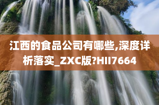 江西的食品公司有哪些,深度详析落实_ZXC版?HII7664