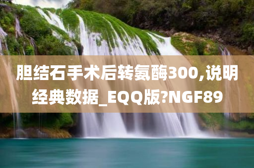 胆结石手术后转氨酶300,说明经典数据_EQQ版?NGF89