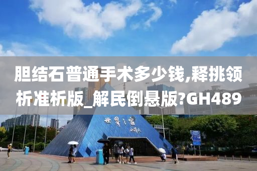 胆结石普通手术多少钱,释挑领析准析版_解民倒悬版?GH489