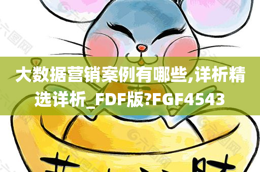 大数据营销案例有哪些,详析精选详析_FDF版?FGF4543