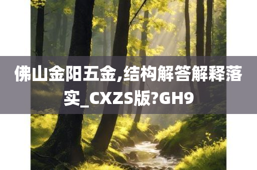 佛山金阳五金,结构解答解释落实_CXZS版?GH9