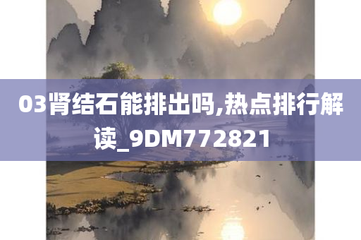 03肾结石能排出吗,热点排行解读_9DM772821