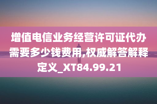 增值电信业务经营许可证代办需要多少钱费用,权威解答解释定义_XT84.99.21