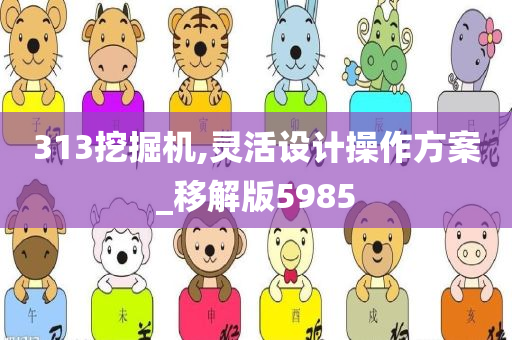 313挖掘机,灵活设计操作方案_移解版5985