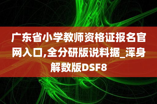 广东省小学教师资格证报名官网入口,全分研版说料据_浑身解数版DSF8