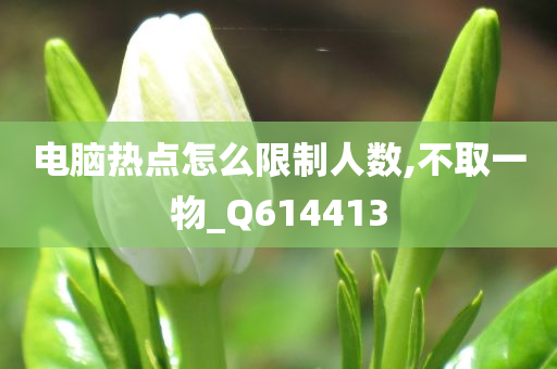 电脑热点怎么限制人数,不取一物_Q614413