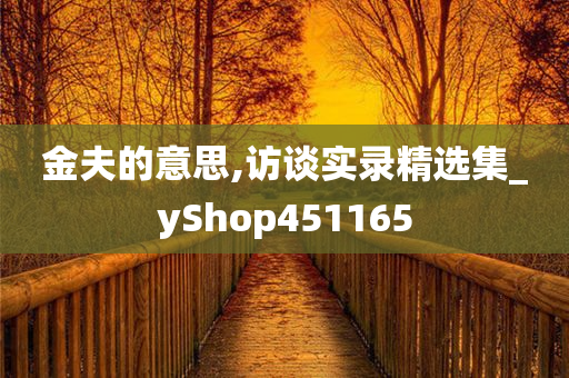 金夫的意思,访谈实录精选集_yShop451165