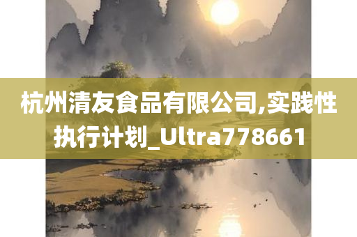 杭州清友食品有限公司,实践性执行计划_Ultra778661