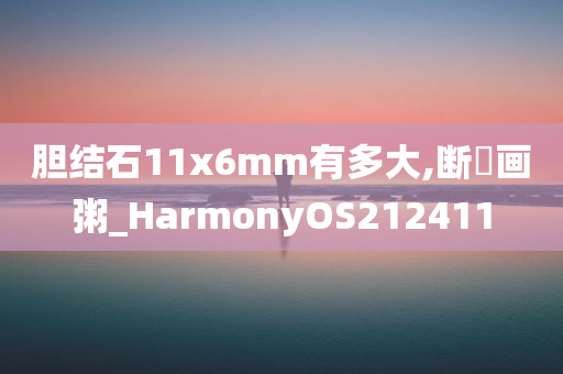 胆结石11x6mm有多大,断虀画粥_HarmonyOS212411