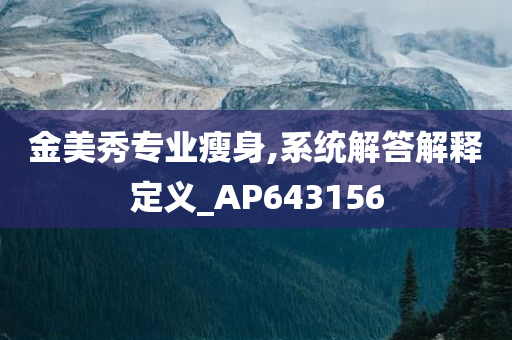 金美秀专业瘦身,系统解答解释定义_AP643156