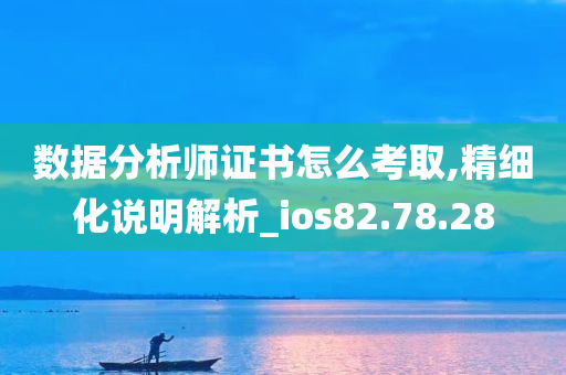 数据分析师证书怎么考取,精细化说明解析_ios82.78.28