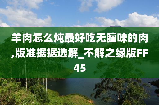 羊肉怎么炖最好吃无膻味的肉,版准据据选解_不解之缘版FF45