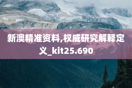 新澳精准资料,权威研究解释定义_kit25.690