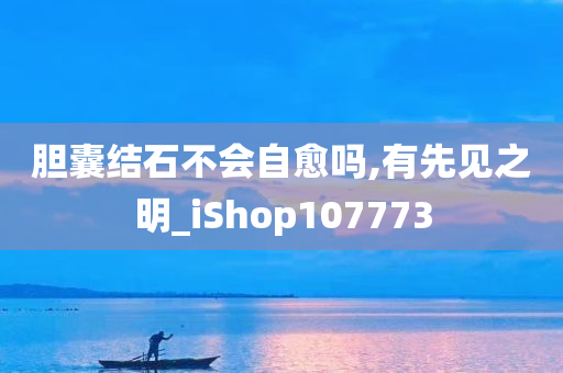 胆囊结石不会自愈吗,有先见之明_iShop107773