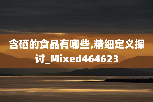 含硒的食品有哪些,精细定义探讨_Mixed464623