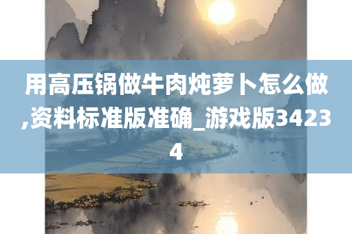 用高压锅做牛肉炖萝卜怎么做,资料标准版准确_游戏版34234