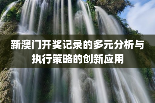 新澳门开奖记录的多元分析与执行策略的创新应用