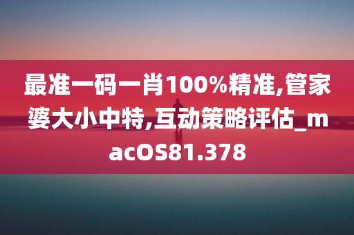 最准一码一肖100%精准,管家婆大小中特,互动策略评估_macOS81.378