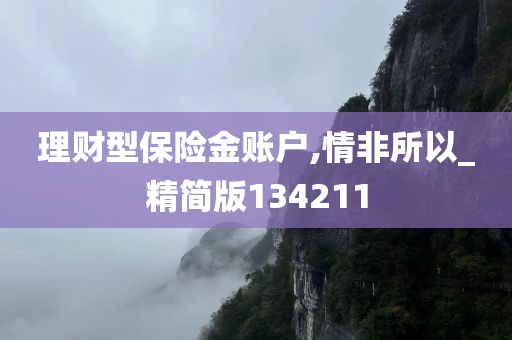 理财型保险金账户,情非所以_精简版134211