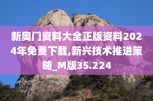 新奥门资料大全正版资料2024年免费下载,新兴技术推进策略_M版35.224