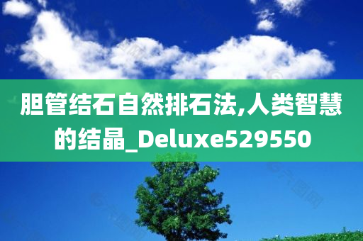 胆管结石自然排石法,人类智慧的结晶_Deluxe529550