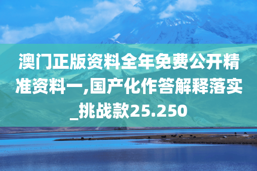 澳门正版资料全年免费公开精准资料一,国产化作答解释落实_挑战款25.250